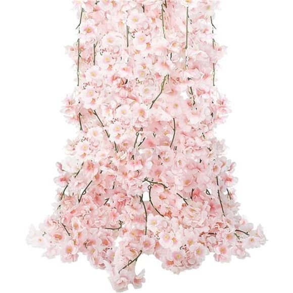 4pcs Artificial Cherry Blossom Flower Vines Artificial Flowers Outdoor Hanging - Picture 5 of 7